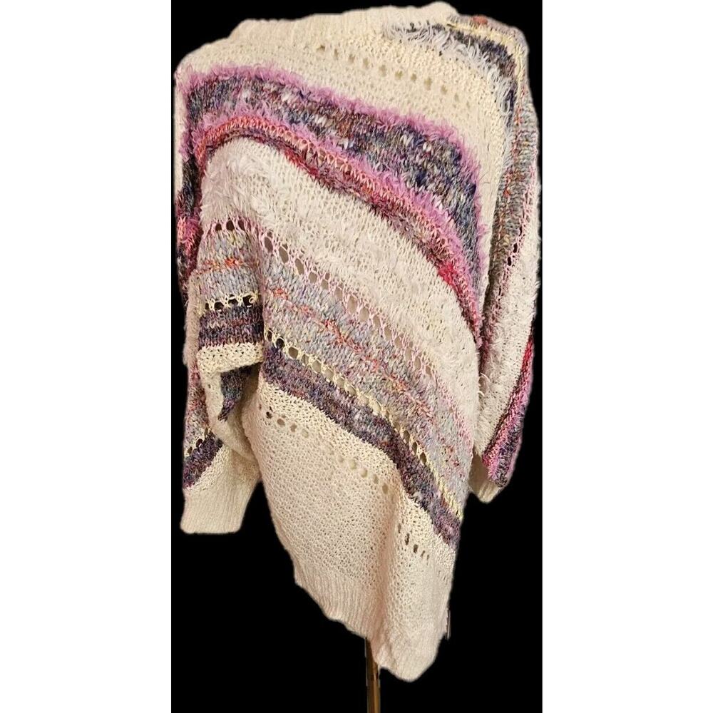 Vintage Mariea Kim‎ Sweater 80s Dolman Oversized Boat Neck Hippie Boho Medium M